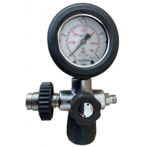 Füllventil entlüftbar mit Manometer  und Schutzkappe DIN 200 - 1/4"