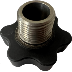 Handrad INOX mit Gummigriff 200 bar schwarz