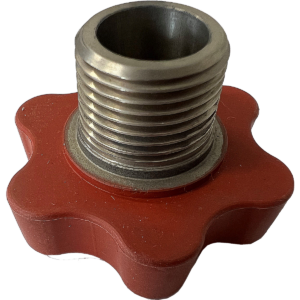 Handrad INOX mit Gummigriff 300 bar rot