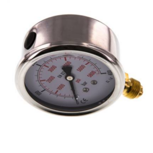 Manometer IDE 400 bar 63 mm Glyzerin unten angeschlossen, Kl.1.0